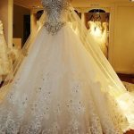 Beautiful Lace Applique Strapless Sweetheart Neckline Beaded Wedding Gown