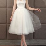 Beautiful Sweetheart Neck Sleeveless A-Line Tea Length Bridal Dress