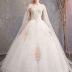 Timeless Tulle Off The Shoulder Short Sleeve Lace Applique Bridal Gown