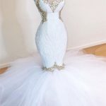 Graceful White Lace Mermaid Sweetheart Neck Wedding Dress