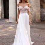 Romantic White Satin Fabric A-Line Bridal Dress with Strapless Sleeveless Design and Natural Waist