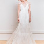 Timeless White Buttons Mermaid Bridal Gown with Satin Fabric and V-Neck