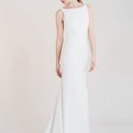 Exquisite White Satin Fabric Mermaid Bridal Dress with Bateau Neck Sleeveless and Backless Style