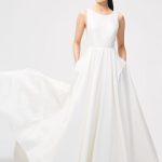 Elegant White Vintage Wedding Dress with Train Off-The-Shoulder Style and Pleated Mermaid Silhouette