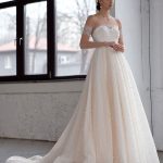 Stunning White Chapel Train A-Line Bridal Gown with Sleeveless Matte Satin V-Neck and Lace Tulle