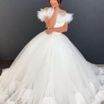 Vintage White Lace Tulle A-Line Beach Wedding Dress with V-Neck